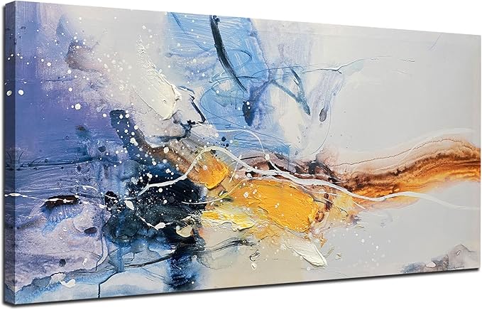 Ardemy Abstract Wall Art Extra Large Bedroom Canvas Wall Decor Living Room Modern Textured Pictures Paintings Artwork for Walls Kitchen Dining Room Home Office, 48"x24"
