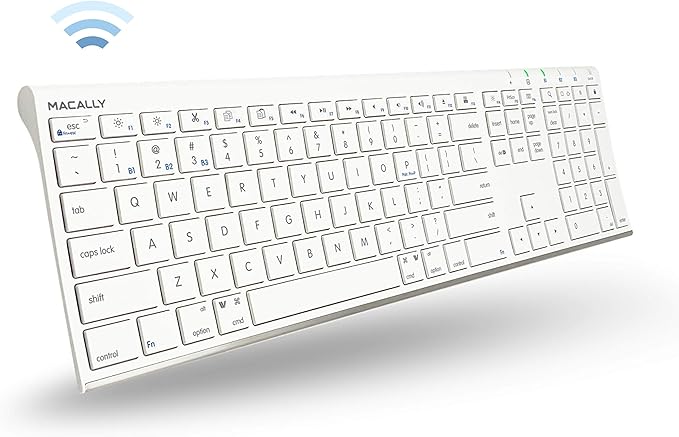 Macally Wireless Bluetooth Rechargeable Mouse and a Wireless Bluetooth Keyboard for Mac & PC, Classic Apple Essentials