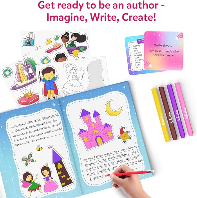 Skillmatics Storybook Art Kit - Create Fairytale Stories, DIY Craft & Writing Kit with 300+ Stickers, Scrapbooking & Journal Activity, Gifts for Kids Ages 5, 6, 7, 8, 9, 10