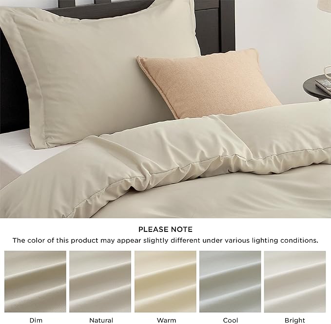 Bedsure Duvet Cover Twin/Twin XL Size - Soft Double Brushed Bedding Set for Kids & Adults, Zipper Closure, 2 Pieces, Includes 1 Duvet Cover (68"x90") & 1 Pillow Sham, NO Comforter, Linen