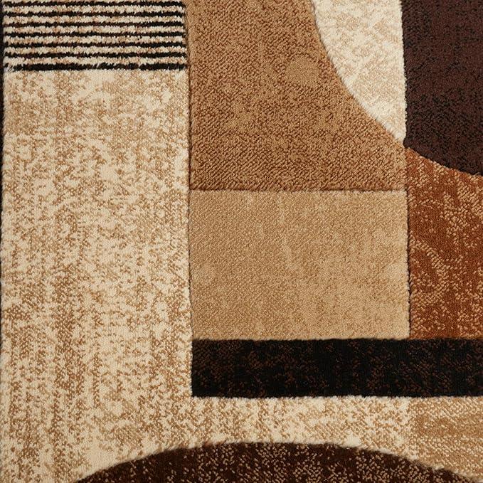 Home Dynamix Jasmine Modern Area Rug, Abstract Brown/Beige 9'2"x12'5"
