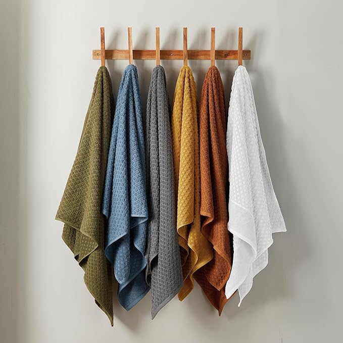 Great Bay Home Brown Washcloths - 100% Cotton 6 Pack 13x13 Washcloth Set - Absorbent, Durable, Quick-Dry Face Towels for Bathroom (Mocha)