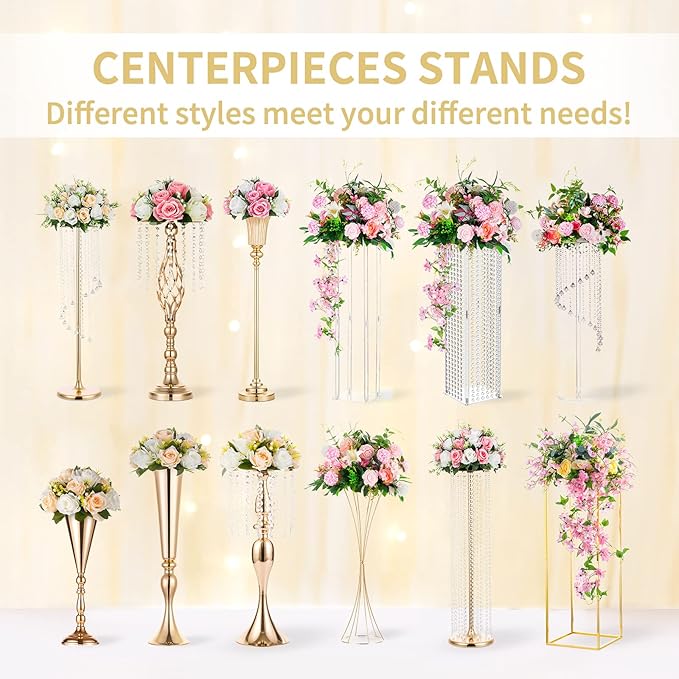 Nuptio Black Vase for Wedding Centerpieces - 2 Pcs 31.5 inch Tall Vases for Wedding Tables Home Party Decorations