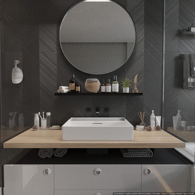 SAUMONIERES Floating Wall Shelves for Bedroom Bathroom Wall Mounted Solid Wood Shelf Storage Decor, Long Black Floating Shelf