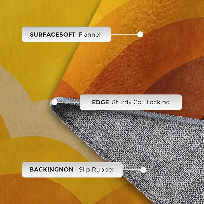 Boho Sun Rugs for Home Decor, 3x5 ft, Abstract Sunburst Retro Area Rugs for Living Room, Soft Non Slip Washable Mid Century Modern Carpet Bedroom Decorations Dt-Ghf-69