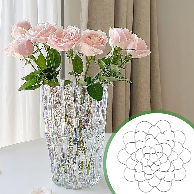 3Pcs Flower Arrangement Holder Set- Stainless Steel Floral Grid Organizer - Wire Frog Insert for Vases Bouquets DIY Home Decor(Silver)