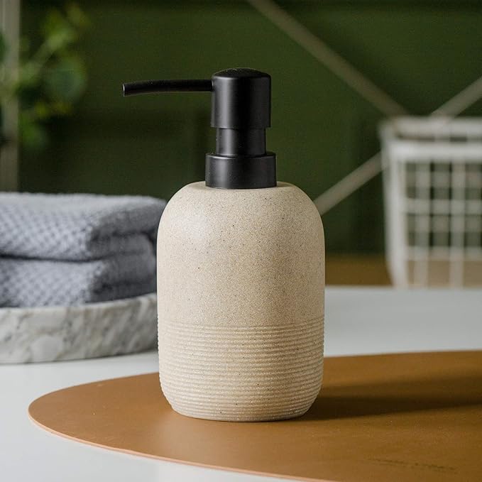 GalDal Soap Dispenser Beige,Hand Soap Lotion Dispenser for Bathroom Countertop,Soap Dispenser for Kitchen.