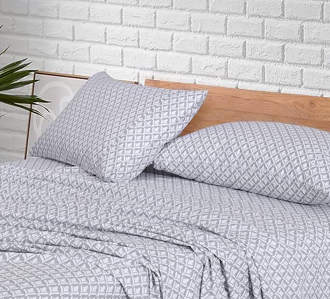 RUVANTI 100% Cotton California King Sheet Sets, 4 Pieces, Soft & Breathable Percale Weave Bedding, Deep Pocket 14", Hotel Standard, Crisp Feel & Durable Perfect Floral Sheets, Idiomatic Expression