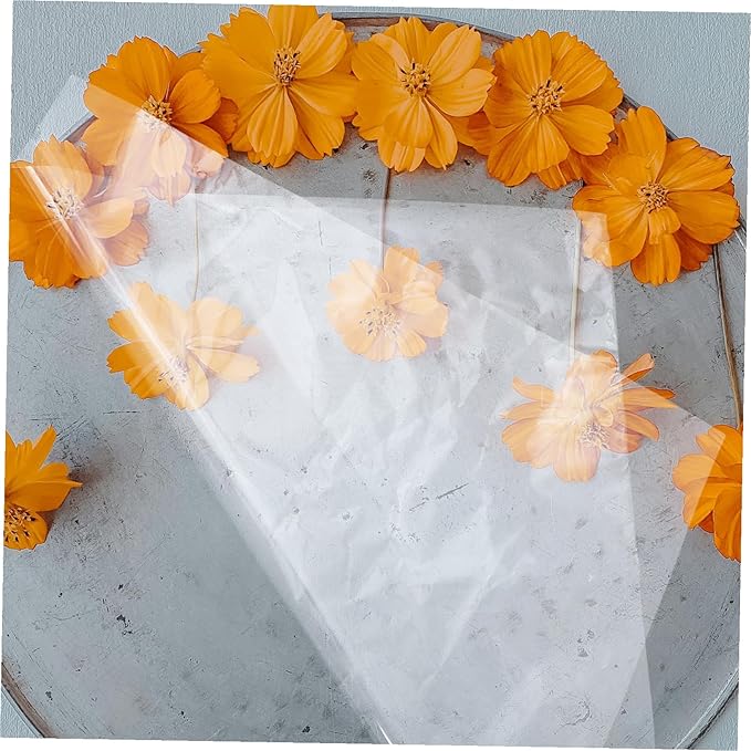 Yardwe 100pcs Transparent Cellophane Wrapping Paper Clear Floral Wrap for Bouquets DIY Flower Packaging Film Easy to Use and Store