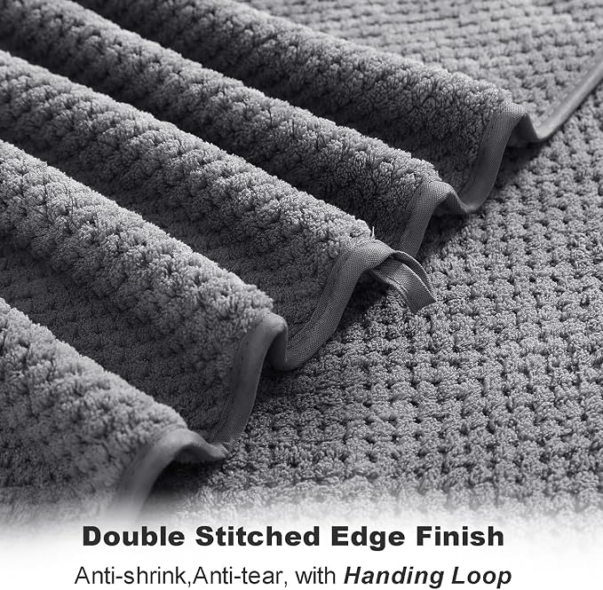 Smuge 2 Piece Hand Towels Set,100% Microfiber - Quick Dry, Thick, Soft, Plush and Highly Absorbent Luxury Hotel & Spa Bath Towel for Bathroom, Pack of 2 (Gray)