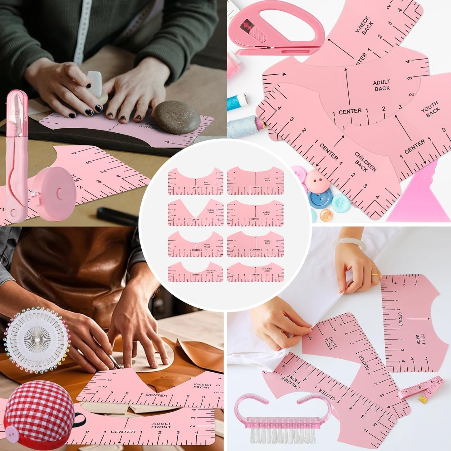 XEUZK Sublimation Shirt Kit - Complete 8T Ruler Set, Teflon Sheets, Gloves & Tape | 12x16in