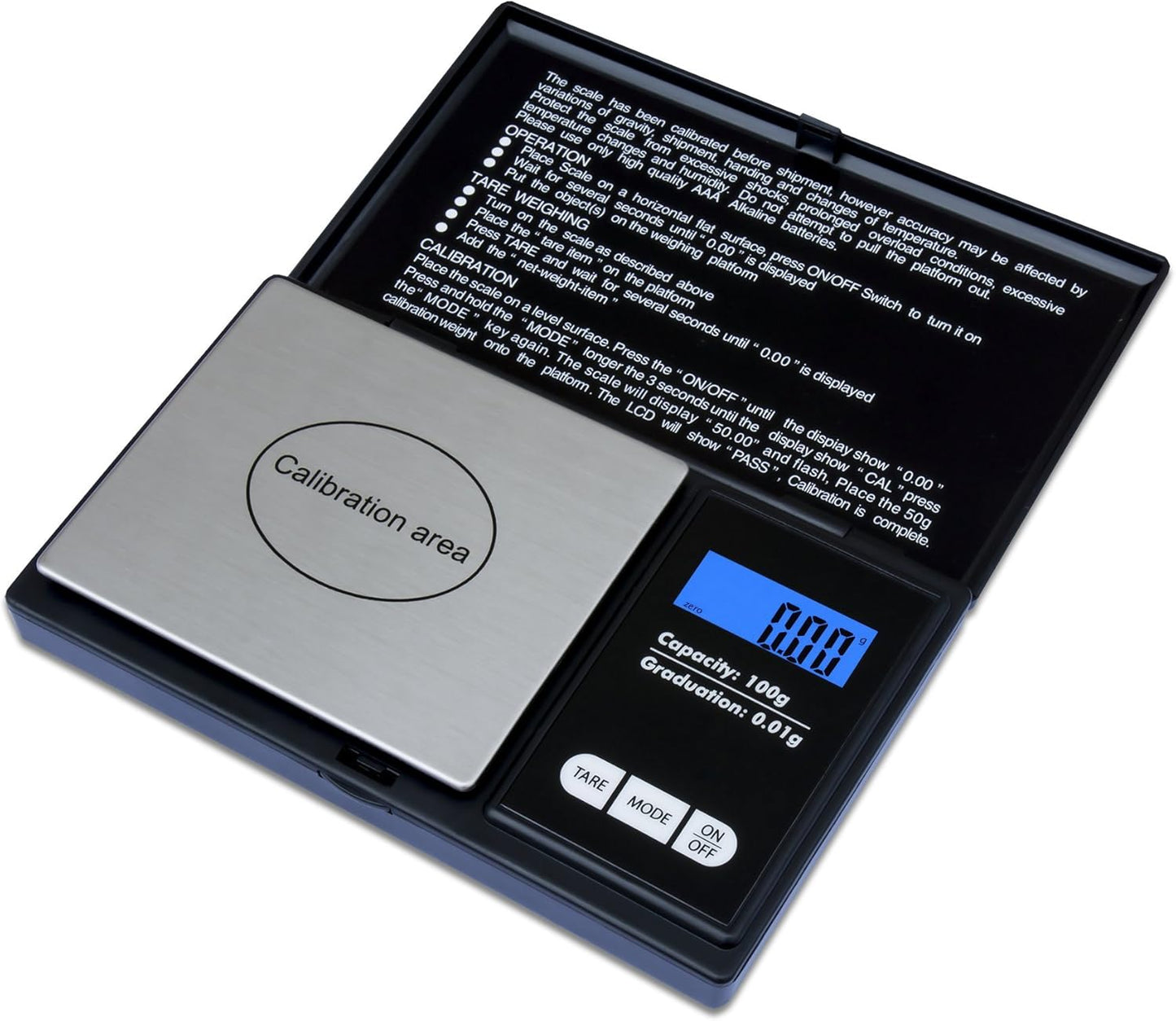 Weighmax Digital Pocket Scale - 100g Capacity with 0.01g Precision - Sleek Black Design