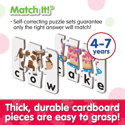 Learning Journey Match It! - Spelling Puzzle - 20 Self-Correcting Pieces for 3 & 4 Letter Words | Educational Toy for 4-Year-Olds