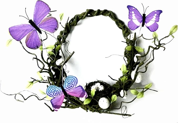 12 PCS Artificial Fabric Butterflies, 2 Sizes Reusable Butterly Crafts Decor, DIY 3D Butterfly Decorations for Fake Flowers Floral Nursery Wedding Tea Party Birthday Easter Spring. (Purple01 Medium)