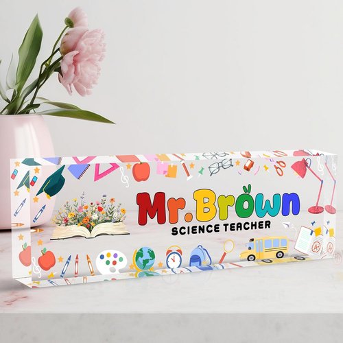 MYZDA28 Custom Desk Name Plate - Personalized Acrylic Office Decor for Men & Women | Perfect Employee Appreciation Gift