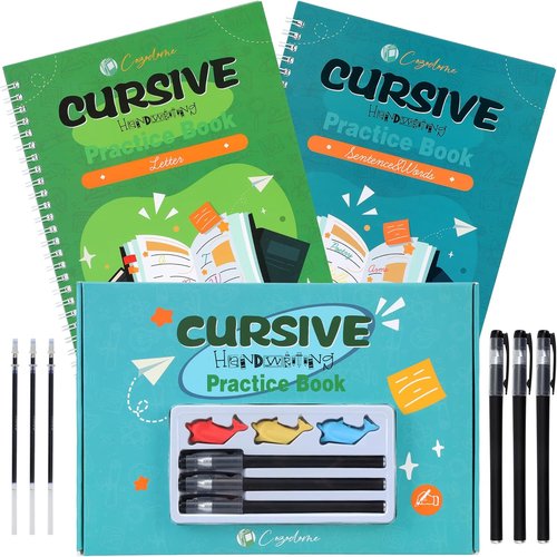 Grooved Cursive Handwriting Workbook by Handwriting Without Tears | Reusable Magic Practice Book for Kids Ages 5-12