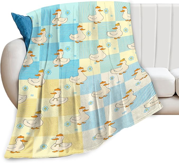 Funny Duck Blanket Cute Duck Throw Blanket Soft Cozy Fleece Fuzzy Stuffed Plush Flannel Gifts for Girls Women Boys Kids Adults 60"X80"