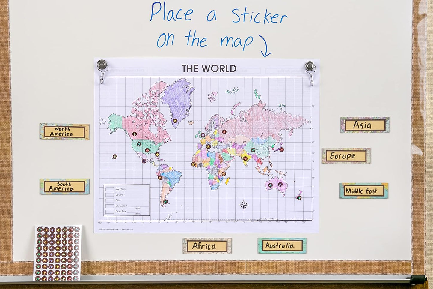 Teacher Created Resources Mini Airplane Stickers - Travel The Map Design | 1" Size, 120 Count