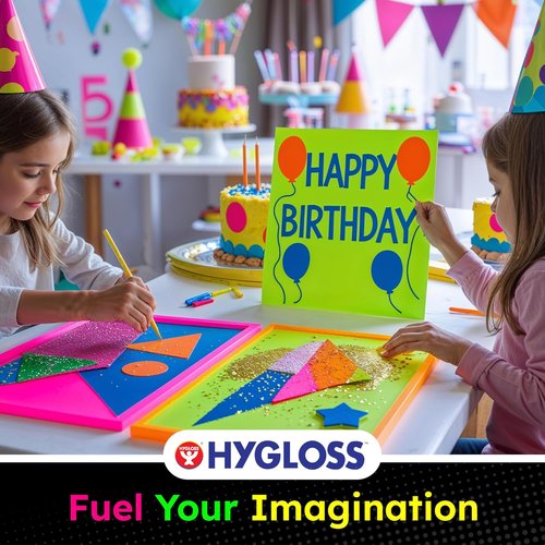 Hygloss Medium Poster Board - 25 Neon Pink 11x14 Colored Boards | 10 Pt. Thickness for Projects & Displays