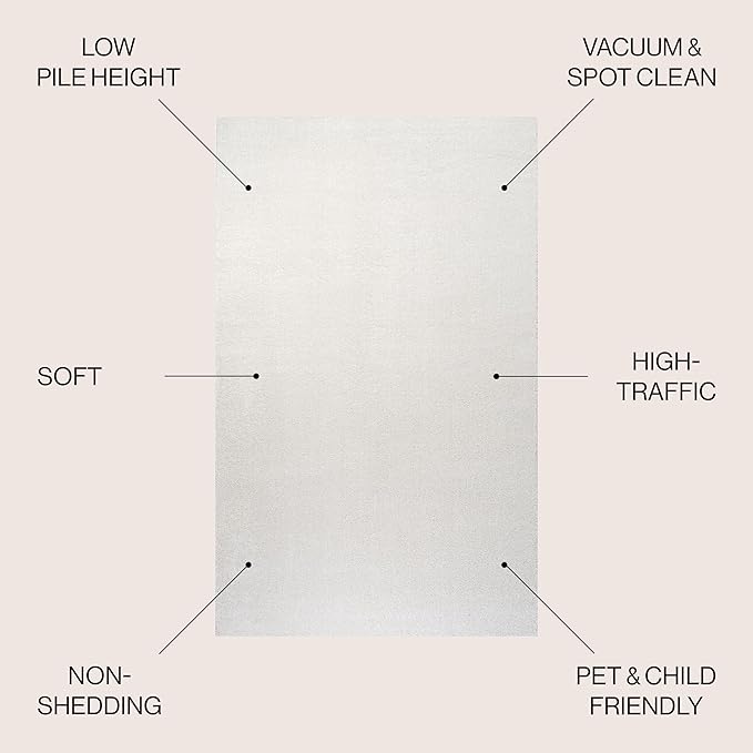 JONATHAN Y Haze Solid Low-Pile Cream Indoor Area Rug 12x15, Coastal,Bohemian,Minimalist,Classic, Easy-Cleaning for Living Room,Bedroom,Kitchen,Pet Friendly,Non-Shedding (SEU100T-15)