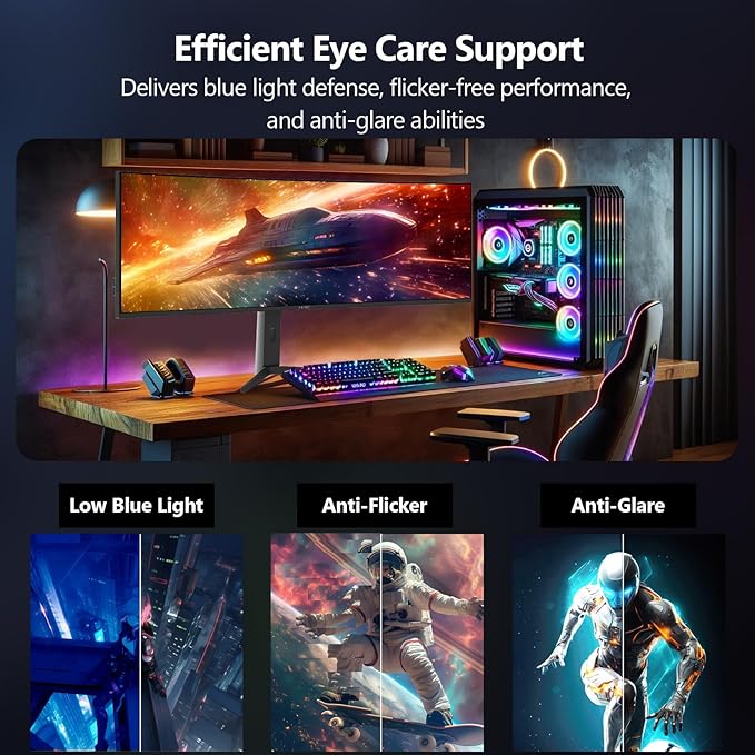 5K Monitor, Z-Edge 49 inch IPS Curved Gaming Monitor, DQHD 5120x1440 Computer Monitor,144Hz, 32:9 Ultrawide, 1ms MPRT, 400 cd/m², 10bit, UG49W HDMI*2, DP*1, USB-C, PIP/PBP, Adjustable Stand