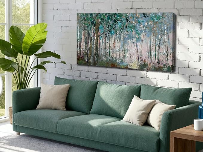 Ardemy Tree Canvas Wall Art Forest Pictures Wall Decor Nature Painting Abstract Wall Art for Living Room Artwork Bedroom kitchen Dining Room Home Office, 40"x20"