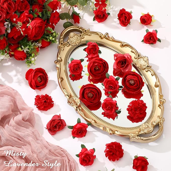 Zeyune 12 Bundles Artificial Peonies Flowers Artificial Silk Rose Faux Dahlia Fake Chamomile Hydrangea Bouquet Bulk for Vase Home Wedding Centerpiece Party Decoration(Red,Scarlet)