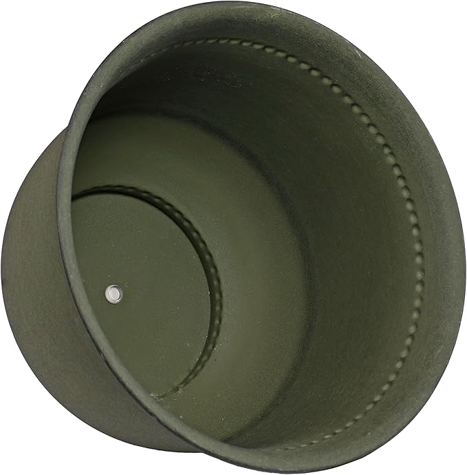 Sunnydaze Michael 14.5" Metal Outdoor Plant Pot Set with Drainage Holes and Rubber Plugs - Matte Sage - Set of 4