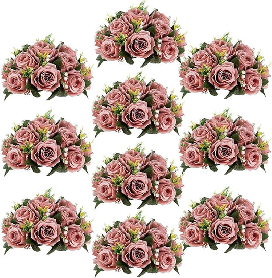 Flower Centerpieces for Wedding Tables: Wedding Table Decorations Dusty Rose Flower Balls Centerpieces for Engagement Cerebration Party Center Pieces 10 Packs