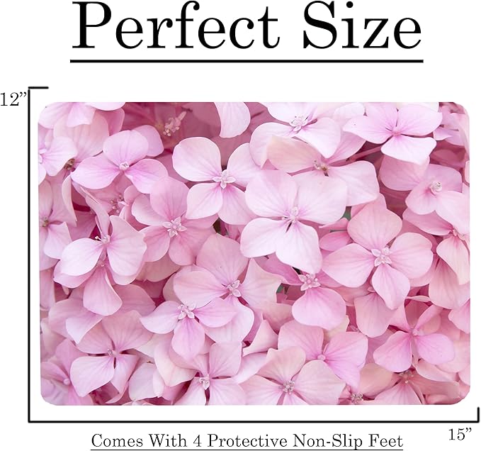 Pink Hydrangea Floral Pattern Flower Love Kitchen Glass Cutting Board Decorative Valentine's Mother's Day Gift For Her Flowers (Pink Hydrangea)
