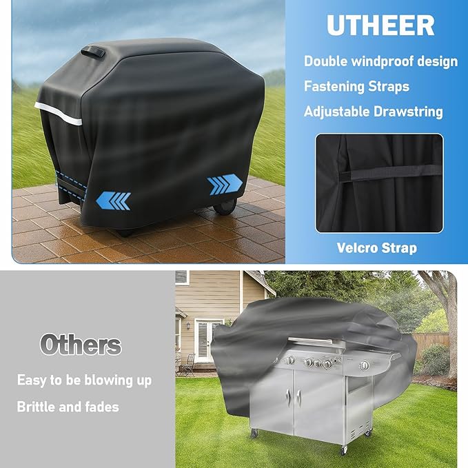 55 Inch Grill Cover-Universal BBQ Gas Cover for Outdoor Gas Grills, fit Charbroil Performance CB1250011P6 Nexgrill Grills 2-4 Burner, for Weber Spirit II 200 & 300, for Dyna-Glo Brinkmann Kenmore