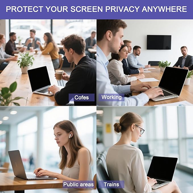 360° Privacy Screen Protector for MacBook Air 15 inch (2023-2025, M2, M3, M4), Privacy Screen Filter Compatible with MacBook Air 15.3 inch, Anti-Spy/Anti Fingerprint/Anti Blue Light/Anti Glare