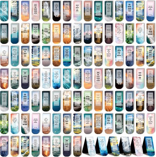 Christian Magnetic Bookmarks - 104 Pcs Bible Page Markers for Reading, School & Office Use