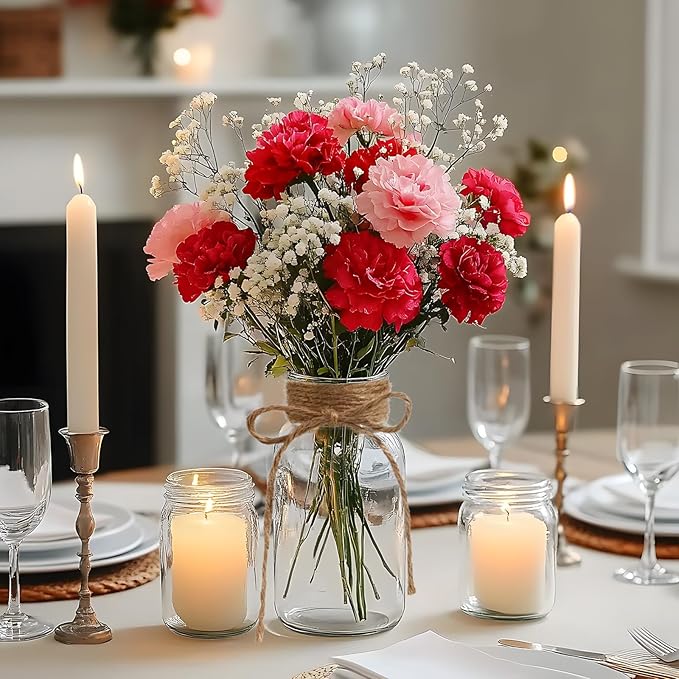 Vintage Glass Vases for Flowers, Set of 12 Clear Vases for Farmhouse Wedding Centerpiece Cylinder Bottle for Reception Table Decoration Home Decor Floral Arrangements