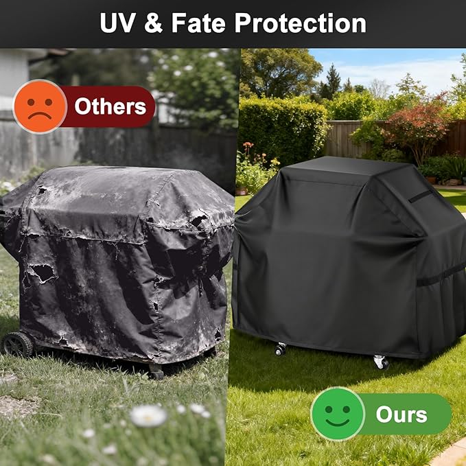 LBTING Grill Cover, 52-inch Heavy Duty 300D Oxford Waterproof Windproof UV Resistant BBQ Gas Grill Cover for Outdoor Barbecue Fit Most Brands Weber, Brinkmann, Char Broil, Holland
