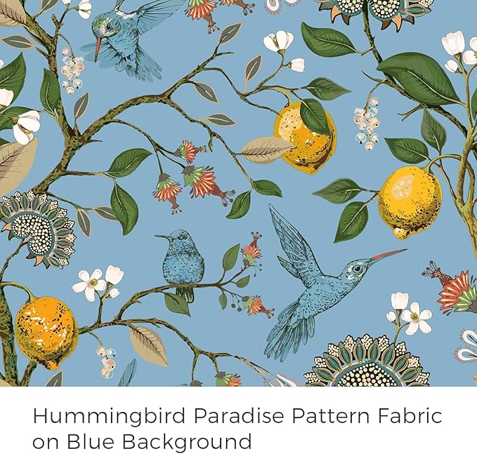 Blue and White Patterned Floral Aesthetic Curtains 84 Inch Length Farmhouse Vintage Pinch Pleated Drapes Birds Luxury 2 Panels for Kid Bedroom Living Room, Chambray Blue