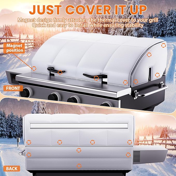 Grill Insulation Blanket for recteq X-Fire Pro 825 Wood Pellet Smoker Grill, Insulated Blanket Replacement for recteq X-Fire Pro 825, Save Heat for Winter Cooking