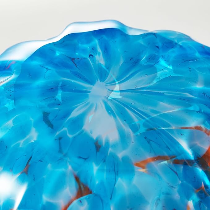 Luxury Lane Hand Blown Confetti Art Glass Bubble Bud Flower Vase for Home Decor 8 inch Tall Centerpiece Table Decoration