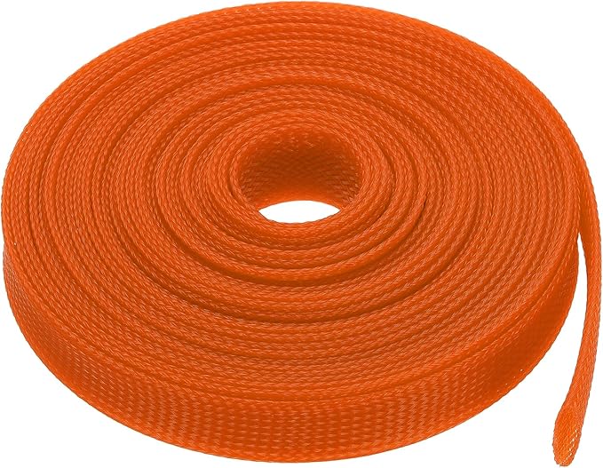 uxcell Expandable Sleeving,1 3/16-inch 25ft Cable Sleeve, Orange