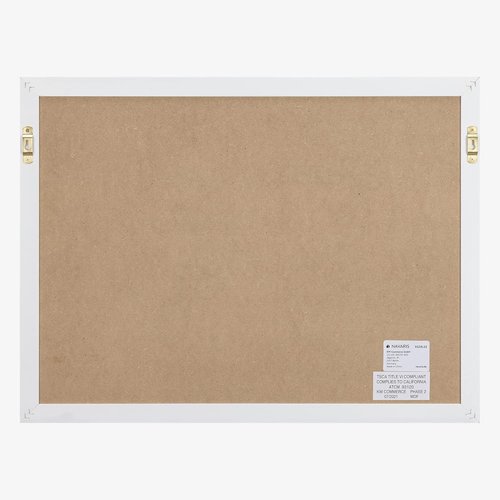 Navaris Framed Fabric Bulletin Board | 18 x 24 Inch Plush Jewelry Organizer - Rose & White Frame