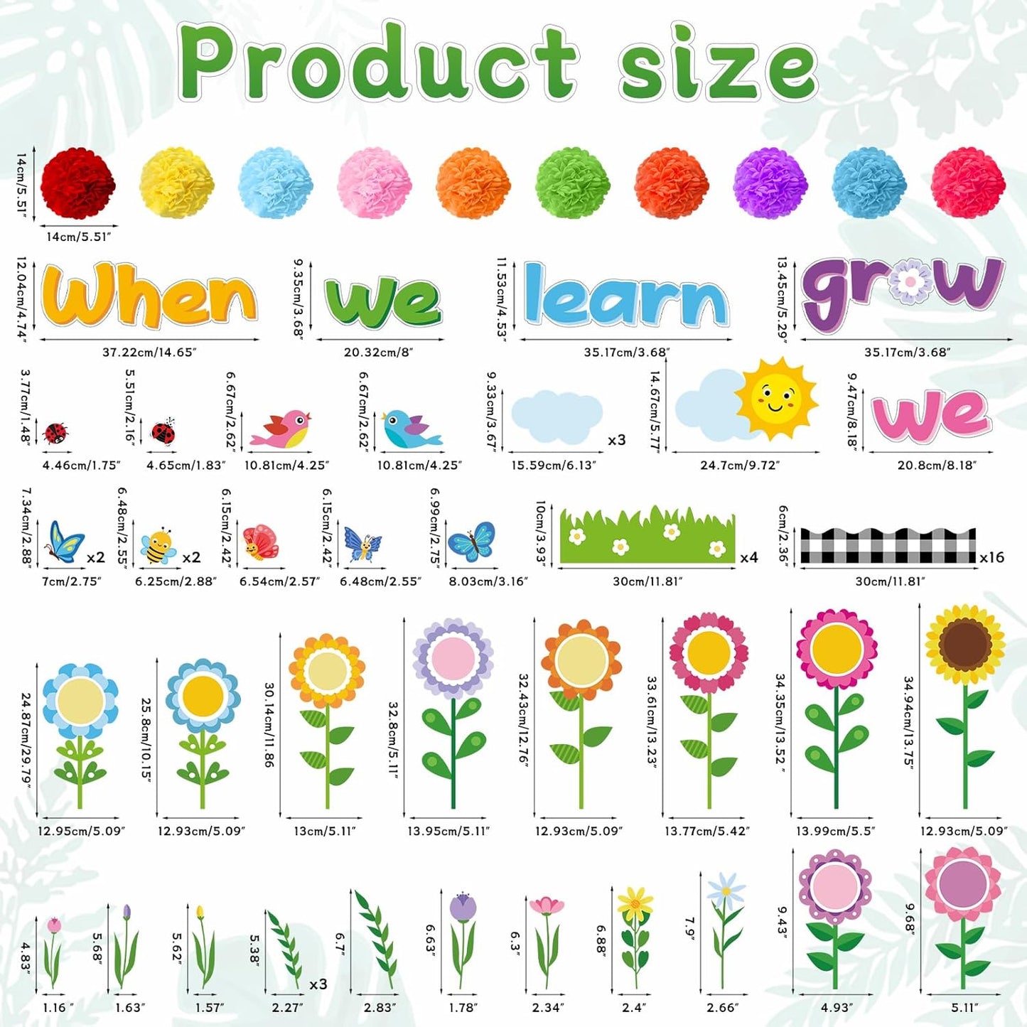 ZOIIWA Bulletin Board Set - Summer-Themed Flowers with 3D Paper Cutouts | Classroom Decor & Party Favor