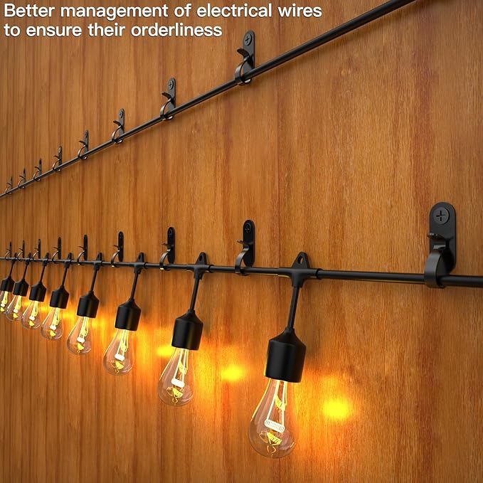 Lewufe String Lights Hanger Hooks Stainless Steel, Outdoor Screw Hooks for Christmas Party Easy Release Wire and Fairy Led Lights, 40 Packs