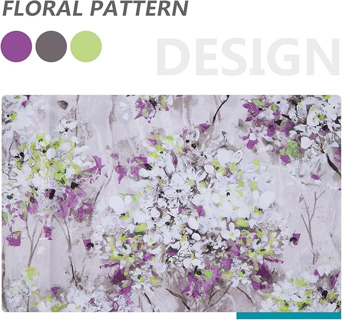 MYSKY HOME Purple Curtains 108 Inch Length Thermal Curtains for Living Room Vintage Floral Curtains Window Panels for Bedroom 2 Panels, Grommet Top