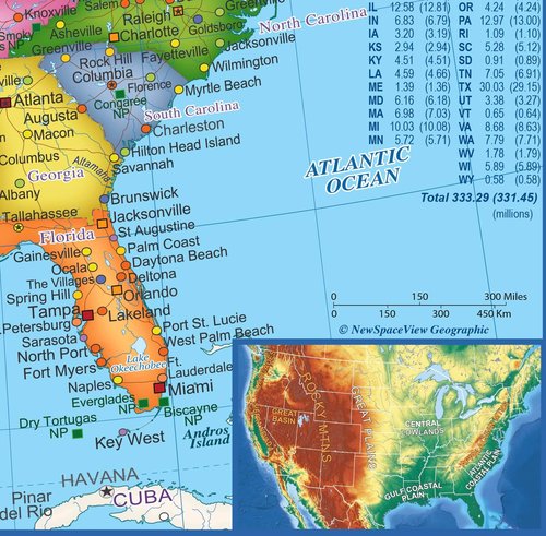 Skiennix 2-Sided Desk Map - Durable Lamination, US/Europe Centered | 17.5 x 11.5 Inches