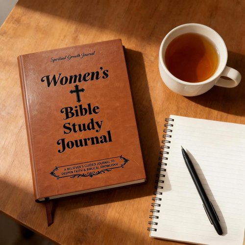 66-Page Bible Study Guide - Visual Summary Book for Daily Devotionals | PU Leather Companion for Women