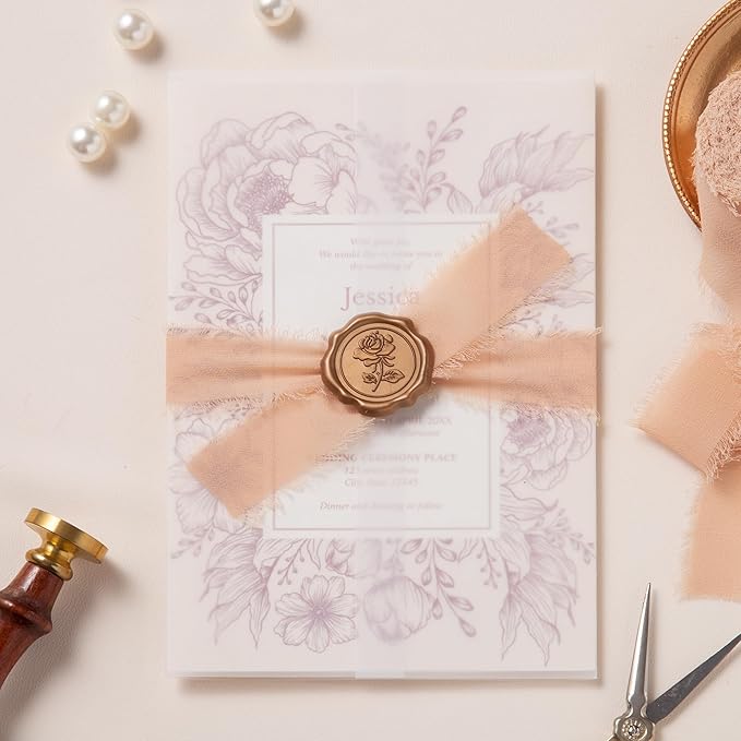 DORIS HOME Nude Pink Chiffon Ribbon for Flower Bouquet, 1" x21Yd Fabric Ribbon for Gift Wrapping, Handmade Frayed Ribbon for Wedding Invitations/Christmas Decorations