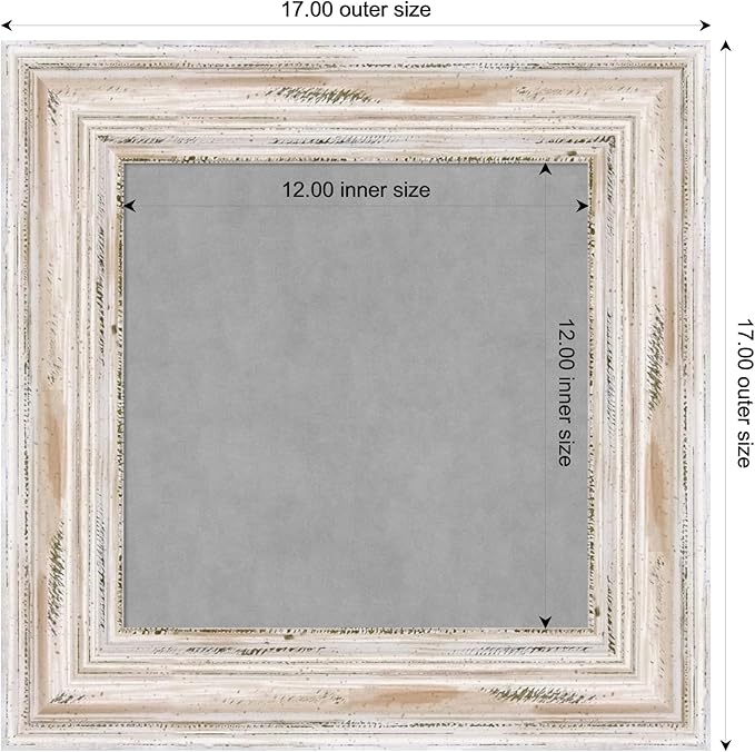Amanti Art White Framed Magnetic Board 17x17 X-Small Vision Board for use with Magnets, 100% Metal Sheet to Display Items as Office Decor or for Home Organization in mudroom, Kitchen or Kids Room