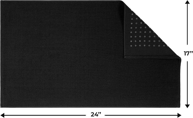 Cotton Paradise 100% Cotton Turkish Bathmat Rug, Soft Absorbent Quick Dry Non Slip, 17x24 Bathmat Rug, Coal Black