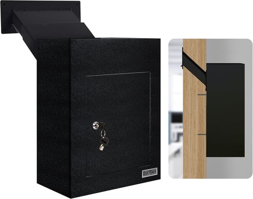Durabox Drop Box Safe - Heavy Duty Steel Mailbox with Lock for Secure Mail & Cash | 17 x 13 x 7 (Black)