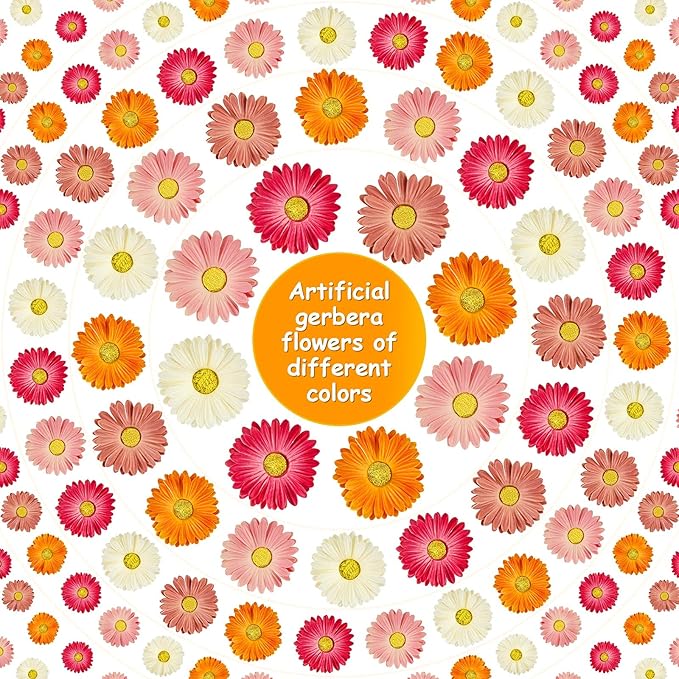 WILLBOND 12 Pieces Artificial Gerbera Daisies Flowers Fake Daisy Faux Boho Daisy Flowers Bouquet 15 in for Boho Birthday Decorations Wedding Home Decor (White,Pink,Yellow,Orange,Rose,Coral)